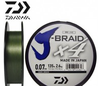 Леска плетёная Daiwa J-Braid x4 Dark Green 0.07мм 135м